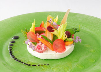 マイユレシピ カリフラワーのババロワーズ野菜のクロッカンを添えて